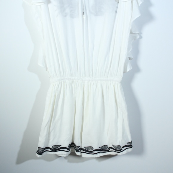 Karina Grimaldi White and Black Embroidered Romper - Picture 9 of 9